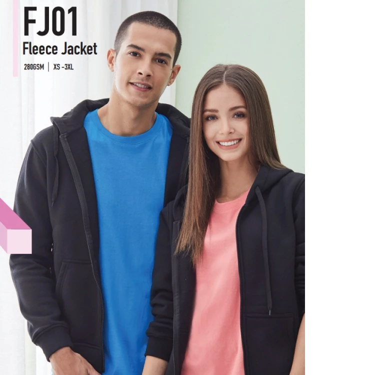 LEFONSE FJ01 Fleece Zip Hoodie Jacket Unisex 280gsm - Image 3