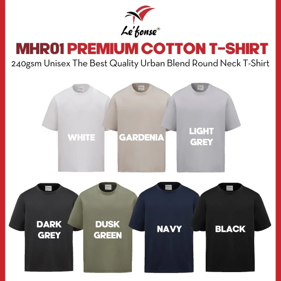 LEFONSE MHR01 240gsm Relaxed Fit Round Neck T-Shirt Unisex