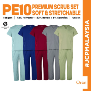 JCP x OREN SPORT Premium Soft & Stretchable Scrub Set Unisex 166gsm Smooth Feel Comfortable Professional Scrub Set PE10