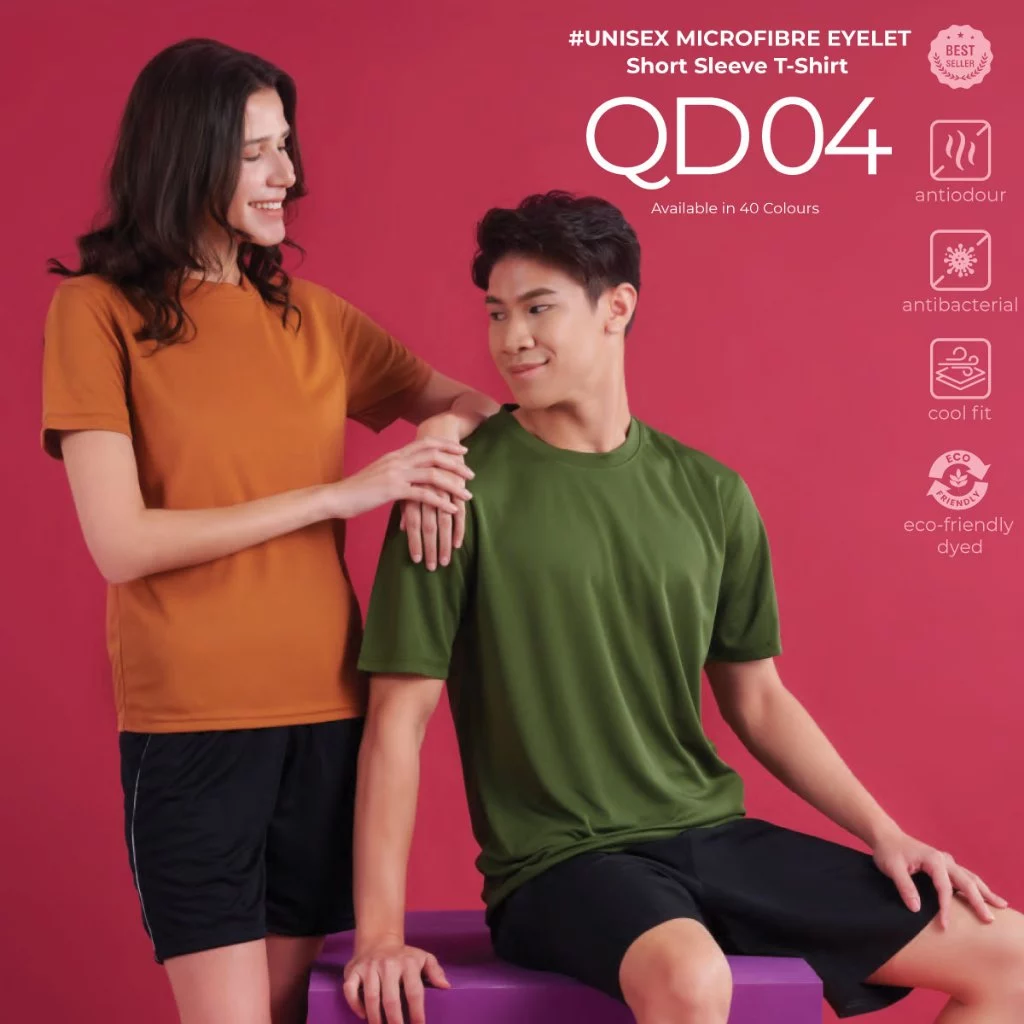 JCP x OREN SPORT QD04 Microfiber Quick Dry Jersey Round Neck Tshirt Unisex Baju Jersi Cool Fit T-Shirt Baju Sukan Boxy - Image 3