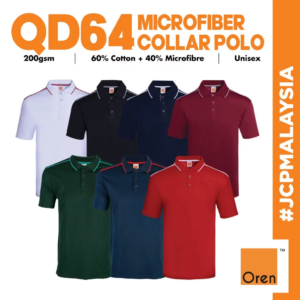 JCP x OREN SPORT Microfiber Quick Dry Polo T-Shirt QD64 Unisex Sportswear Cool Fit Microfiber Plain Polo Jersey Polo - A