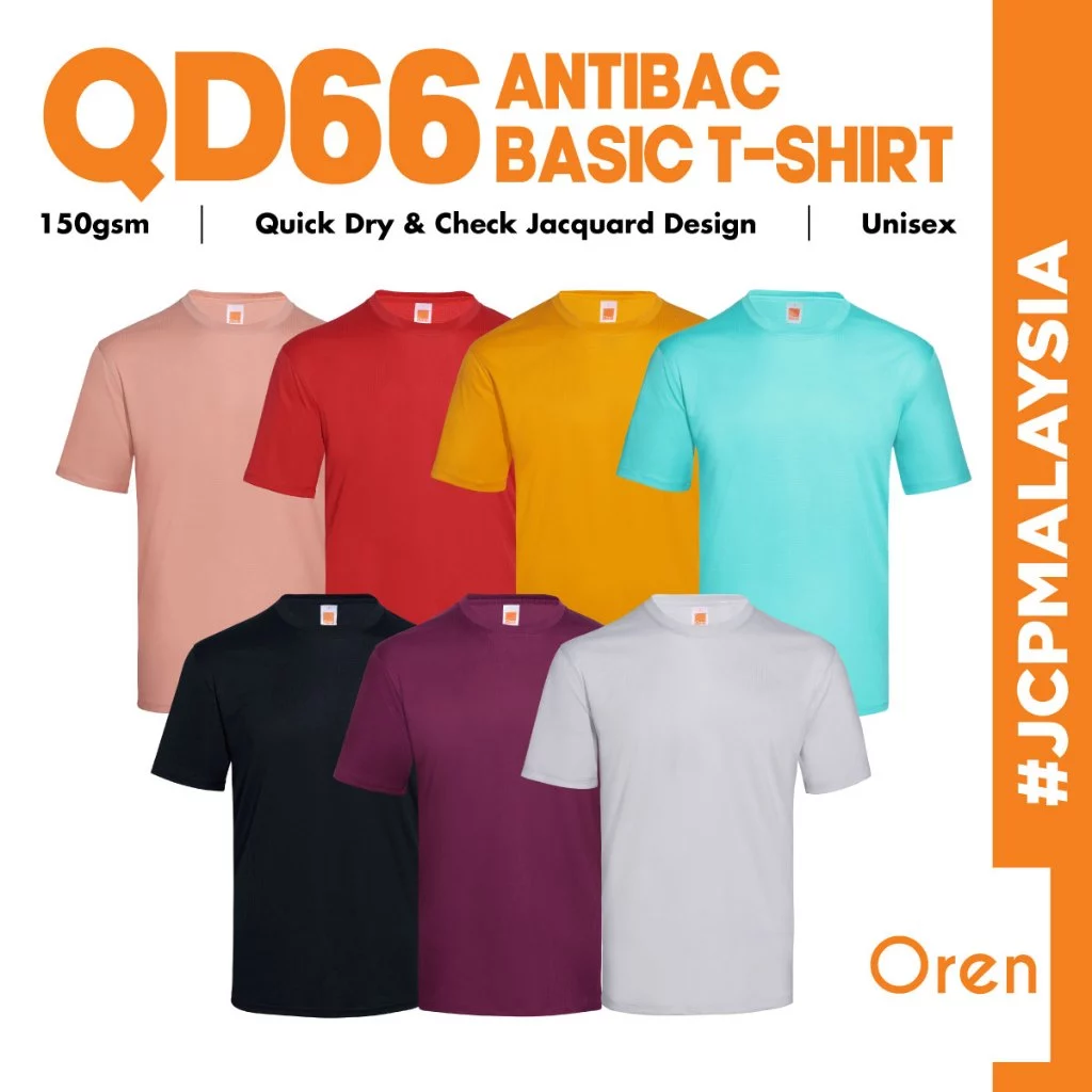 OREN SPORT Unisex Antimicrobial Antibacterial Dry Fit Cool Microfiber Jersey Training Tee Baju Lelaki - Multi Color QD66