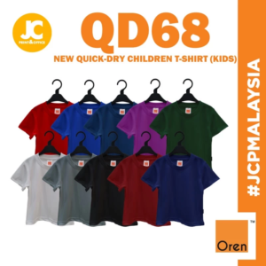 Baju Budak Lelaki Perempuan Cepat Kering JCP x OREN SPORT Quick-Dry Children T-Shirt Kids Size Microfiber Tshirt QD68