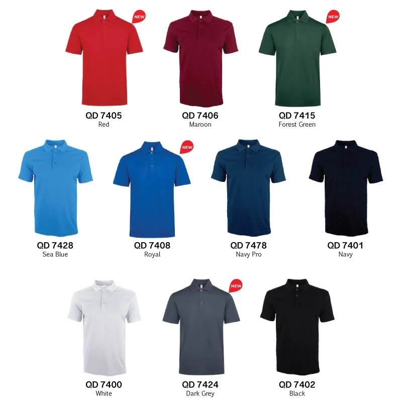 JCP x OREN SPORT ProFlex Ultimate Comfort Quick Dry CVC Polo Unisex 200gsm Antimicrobial Cool Fit Polo Mega Sale QD74 - Image 2