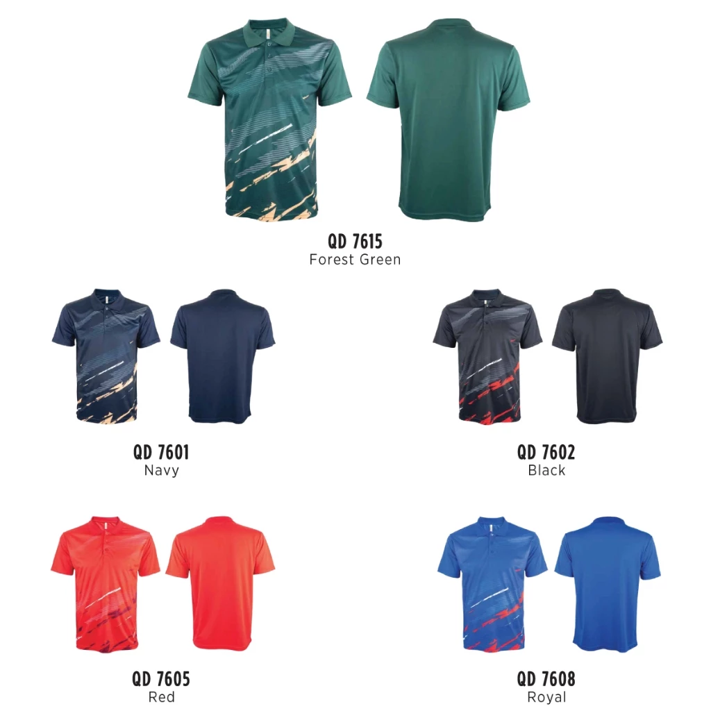 JCP x OREN SPORT Jersi Microfiber Quick Dry Mini Eyelet Sublimation Polo Shirt QD76 Unisex Polyester Cool Fit Baju Polo - Image 3