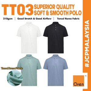 JCP x OREN SPORT Superior Quality Soft & Smooth Tritan Polo Unisex Tencel Roma Fabric Good Stretch & Airflow Polo TT03
