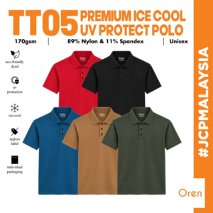 JCP x OREN SPORT Premium Ice Cool UV Protect Polo Unisex Nylon Spandex Comfortable Stretchable Tagless Polo TT05