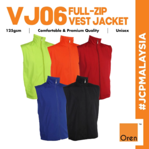 JCP x OREN SPORT Full-Zip Sleeveless Vest Jacket Unisex 125gsm Polyester Lightweight Team Jacket Event Jacket Jaket VJ06