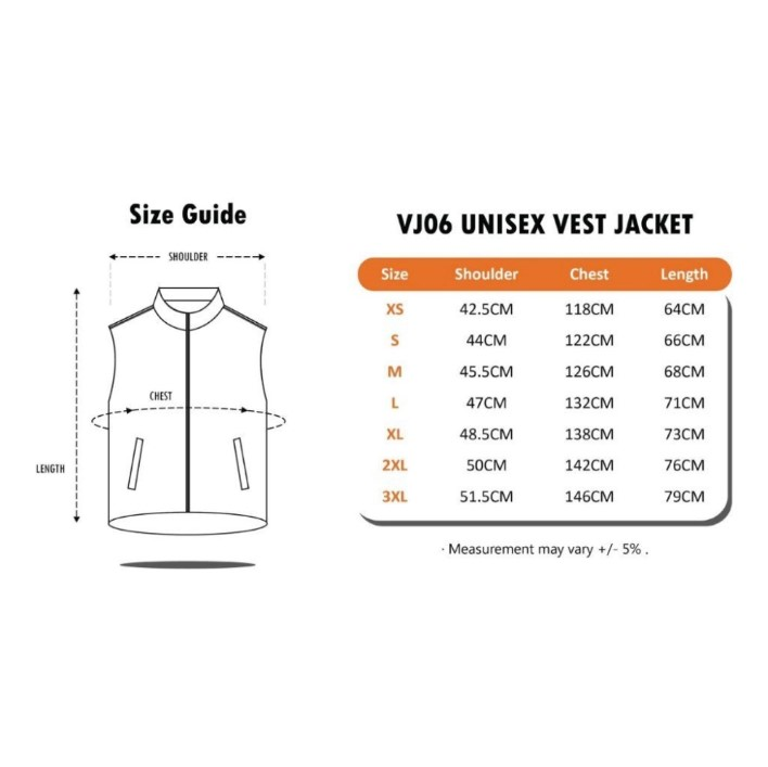 JCP x OREN SPORT Full-Zip Sleeveless Vest Jacket Unisex 125gsm Polyester Lightweight Team Jacket Event Jacket Jaket VJ06 - Image 4