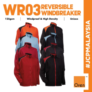 JCP x OREN SPORT Full Zip Reversible Windbreaker Polyester Jacket Unisex 125gsm Windproof High Density Work Jacket WR03